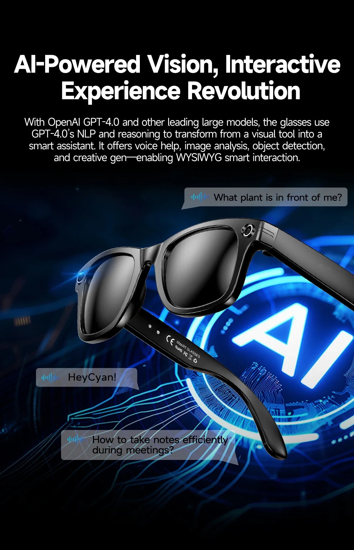 VisionAI Pro Max | 13MP AI Translation & Video Glasses