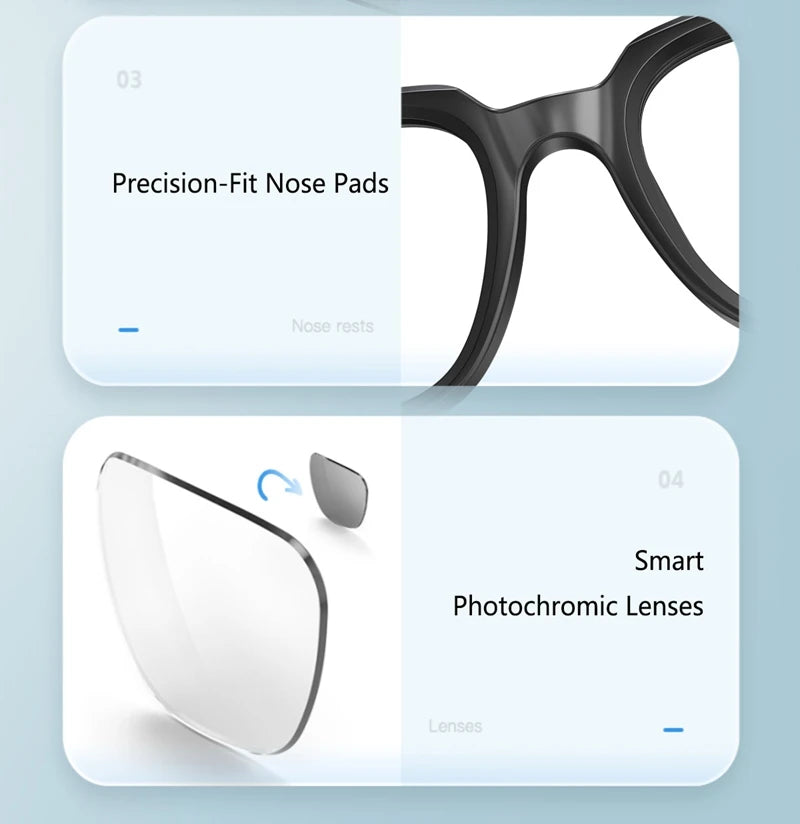 Black VisionAI smart glasses showing premium design details on white background