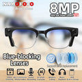 Black VisionAI smart glasses showing premium design details on white background