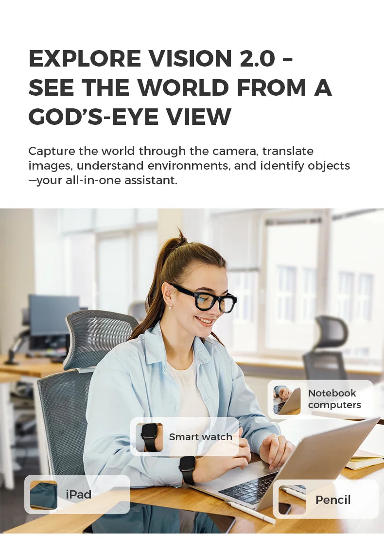 VisionAI M01 | AI Translation & Sports Video Glasses