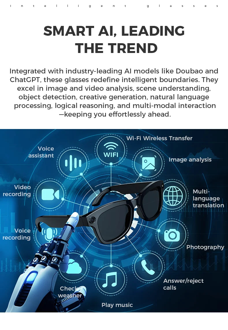 VisionAI M01 | AI Translation & Sports Video Glasses