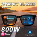 Black VisionAI smart glasses showing premium design details on white background