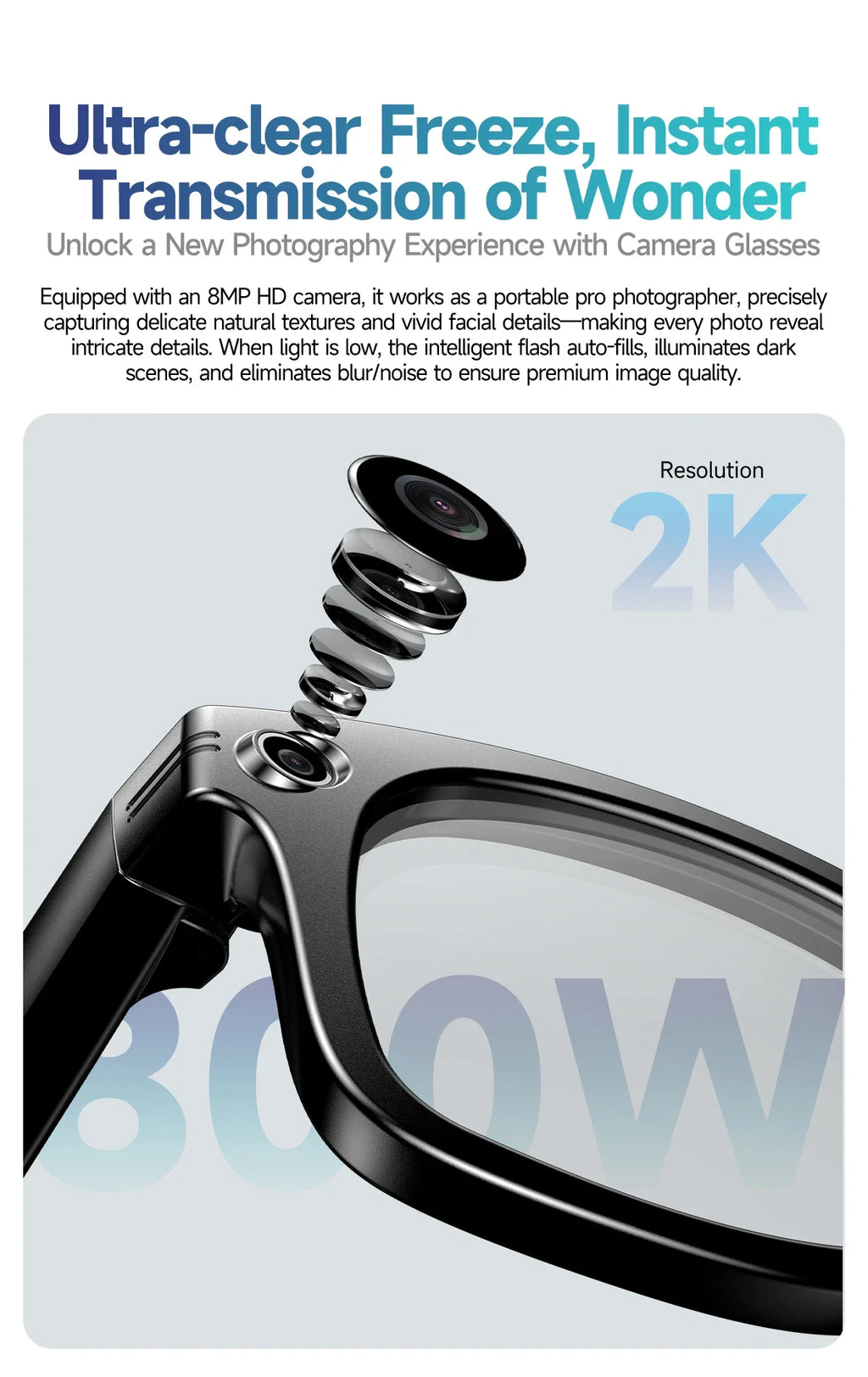 VisionAI Pro Max | 13MP AI Translation & Video Glasses