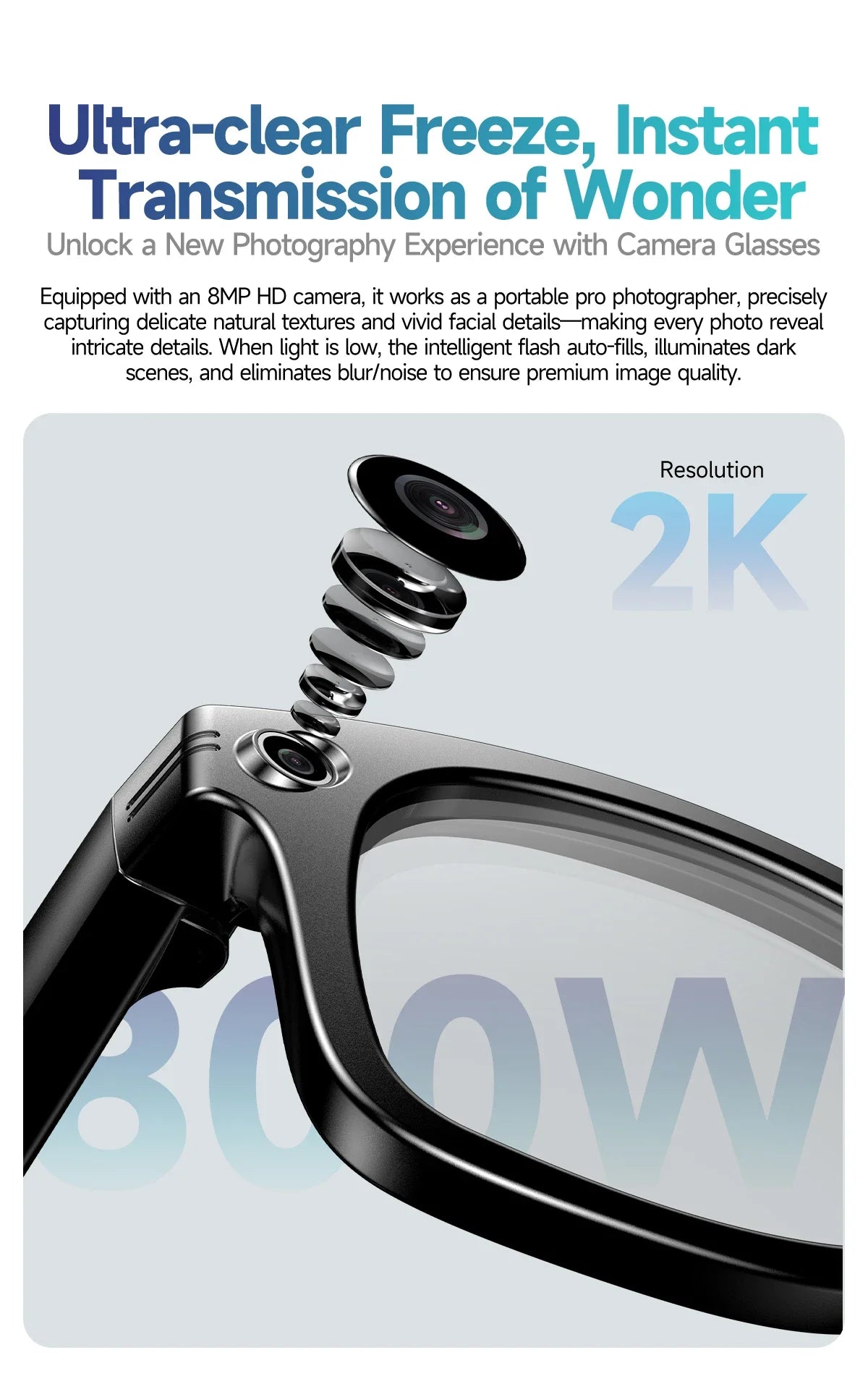 VisionAI Pro Max | 13MP AI Translation & Video Glasses