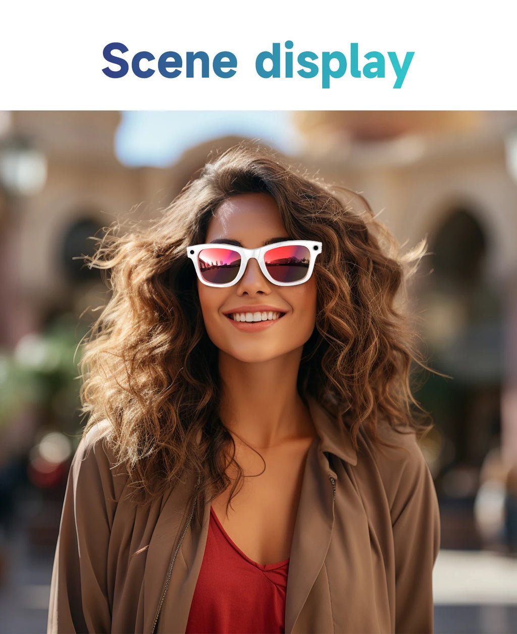 Black VisionAI smart glasses showing premium design details on white background