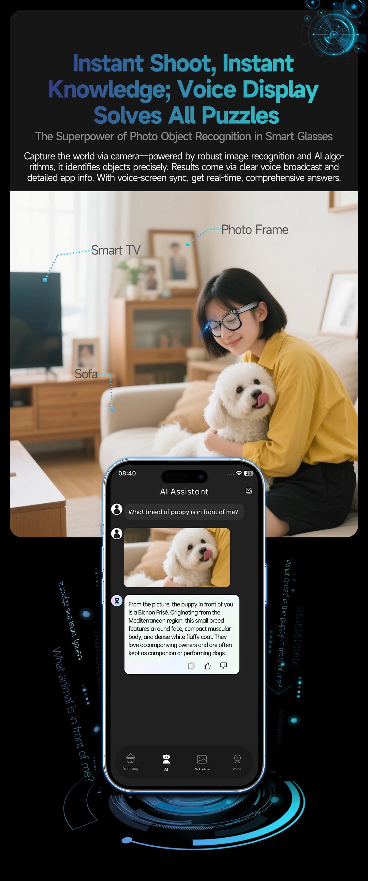 VisionAI Pro Max | 13MP AI Translation & Video Glasses