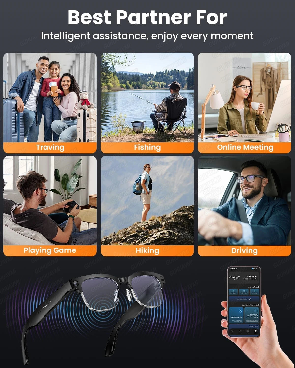 VisionAI Active | Sport Camera Smart Glasses for Action
