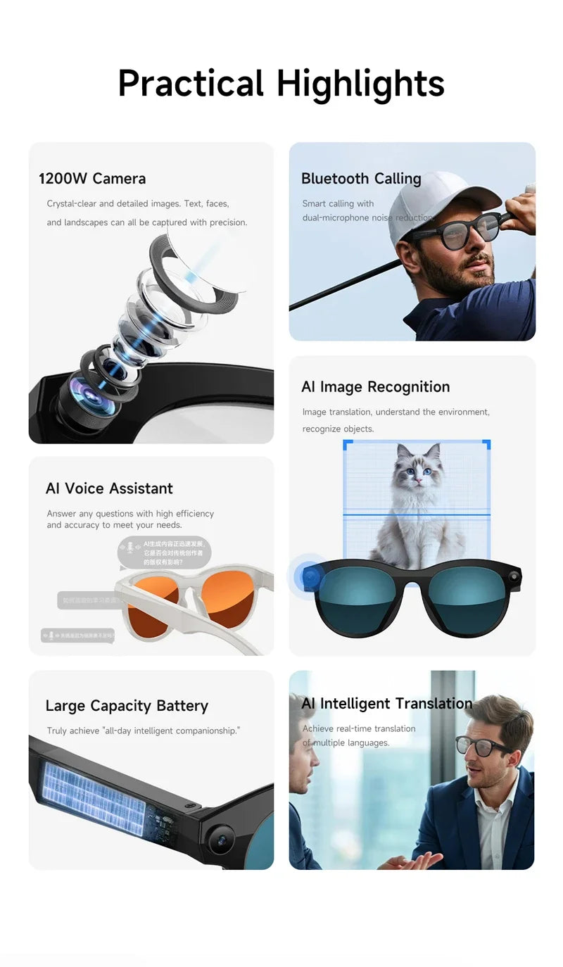 VisionAI Omni | 8K Smart Camera & Bluetooth Glasses
