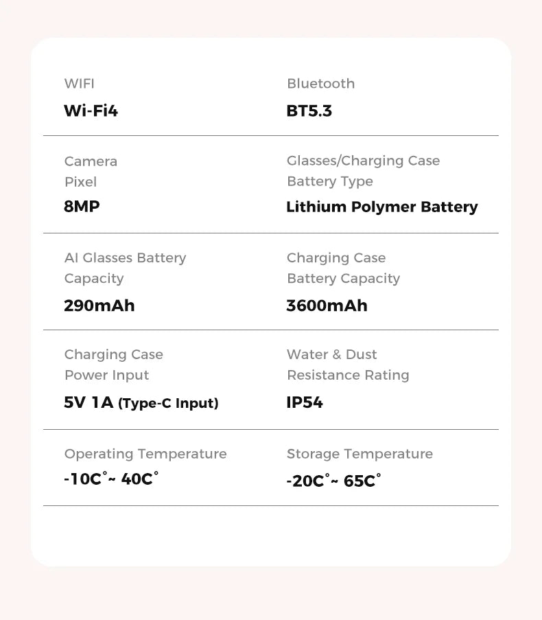 Black VisionAI smart glasses showing premium design details on white background