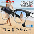 Black VisionAI smart glasses showing premium design details on white background