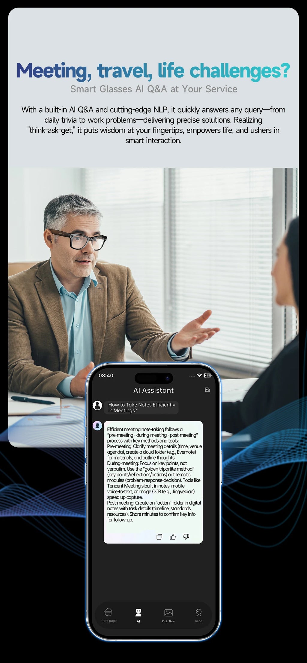 VisionAI Pro Max | 13MP AI Translation & Video Glasses